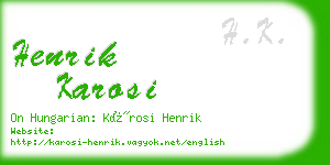 henrik karosi business card